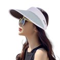 thumbnail image 2 of LINASHI Women Sun Hat Empty Top Adjustable Contrast Color Sun Visors Outdoor Sport Sun Visors Hats with Long Brim, 2 of 3