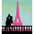 thumbnail image 3 of Ambesonne Kiss Duvet Cover Set, Hand Drawn Couple Kissing, Queen, Seafoam Pink Black, 3 of 3