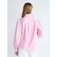 thumbnail image 3 of Free Assembly Women's and Women's Plus 3D Floral Cotton Shirt with Long Sleeves, Size XS-4X, 3 of 5
