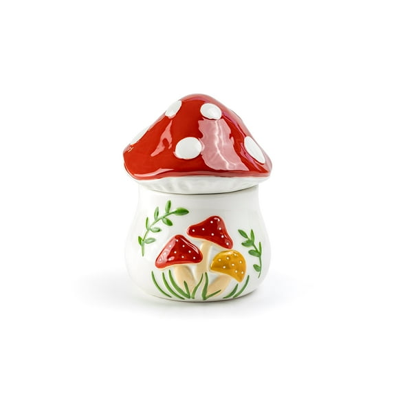 Grace Teaware Fairytale Red Mushroom 6.25" Medium Size Canister