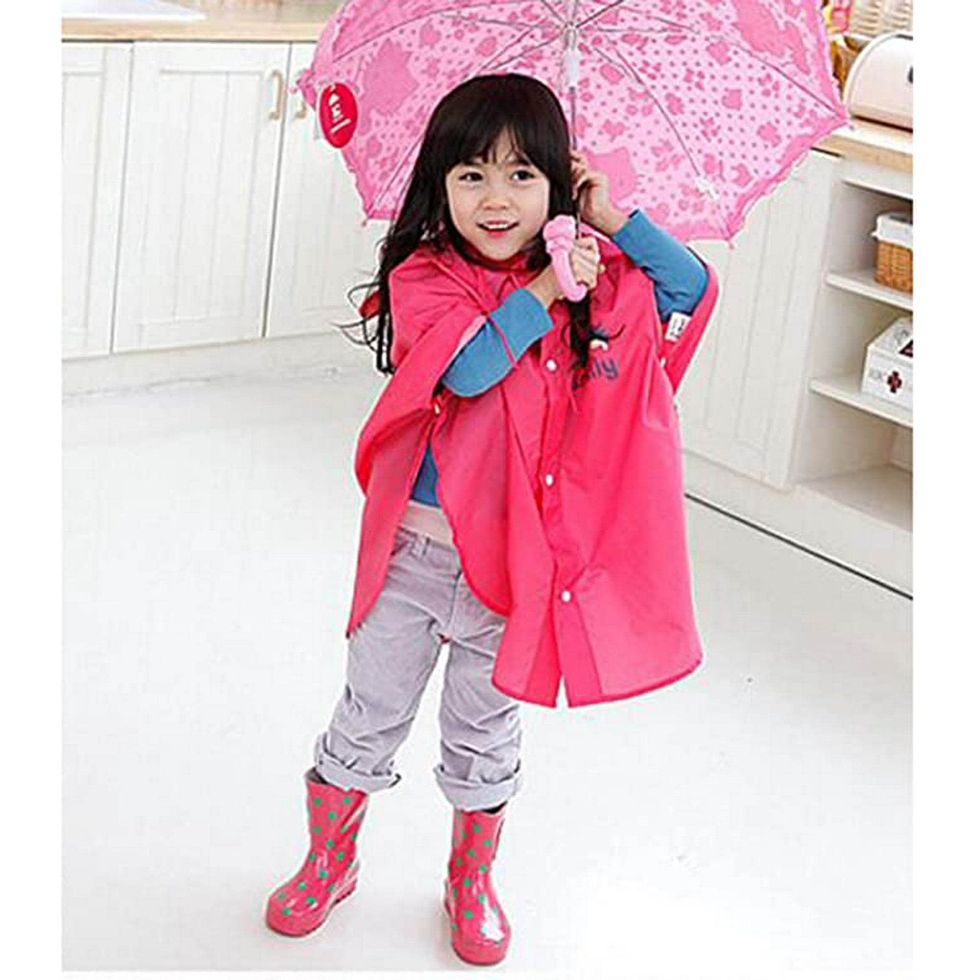 Unisex Kid s Raincoat Baby Hooded Waterproof Rain Poncho