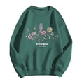 thumbnail image 2 of Green Hoodies for Womens Fashion Cute Sweatshirts for Women Floral Graphic Oversized Teen Girls Preppy Hoodie Casual Baggy Trendy Flower Pullovers Top Fall Trendy Outfits, 2 of 3