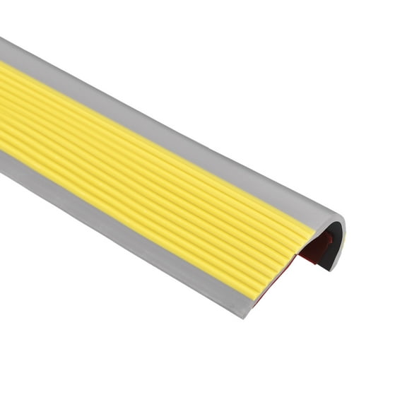 Stair Nosing, Vinyl Stair Edge Protector, Easy to Install, 3.3Ft, Yellow & Grey