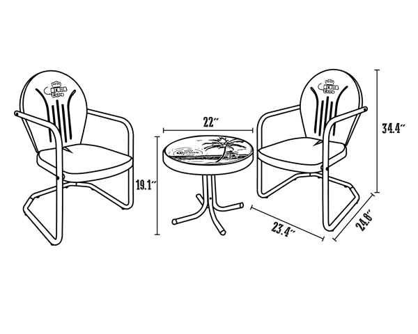 Leigh Country MC 47930 Corona Extra Adult Metal Patio Bistro Set