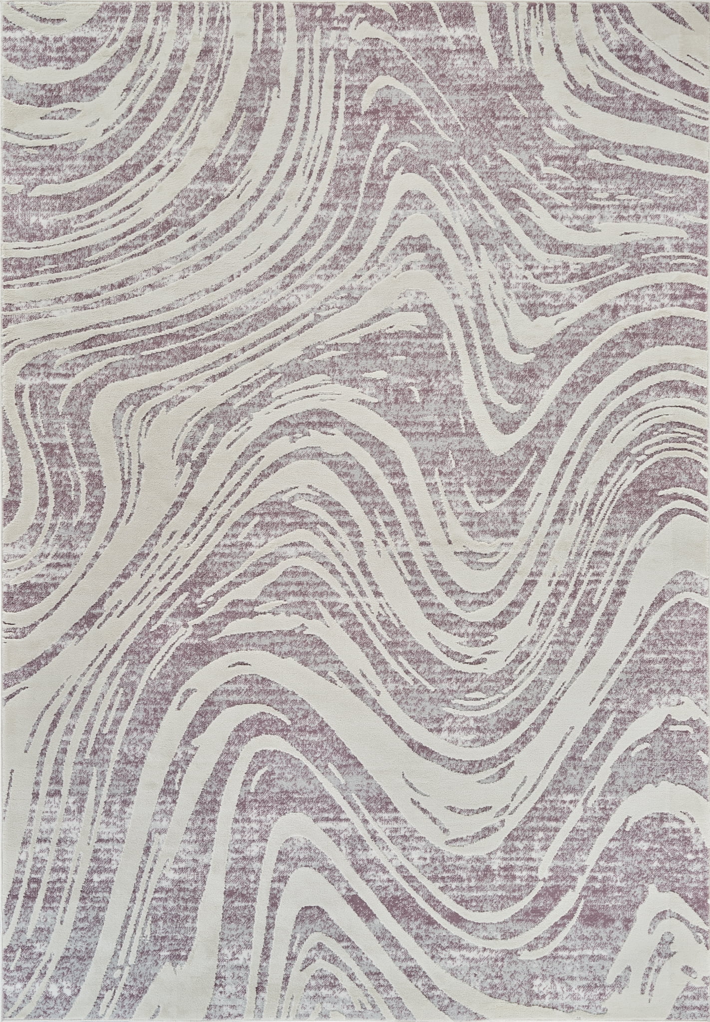 Tapis d'interieur abstrait Rug Branch Nomad, beige violet, cotier - Salon, chambre, salle a manger et cuisine