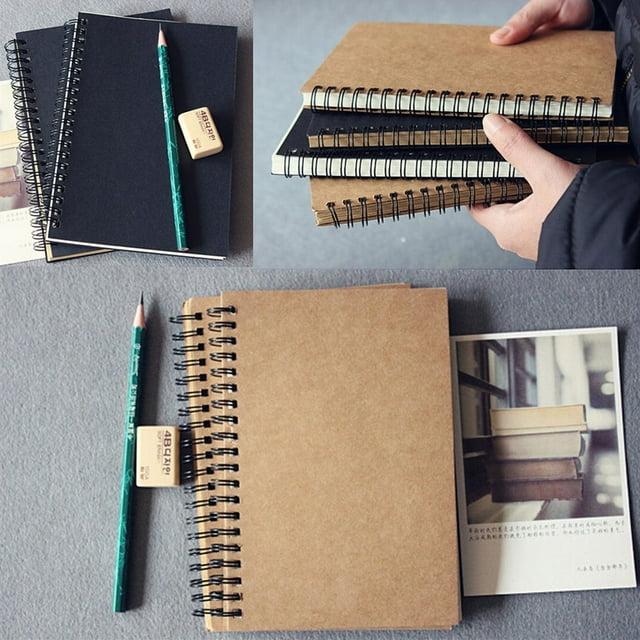 Lubelski Retro Kraft Spiral Binding Blank Graffiti Sketchbook Notebook Graduation Gift