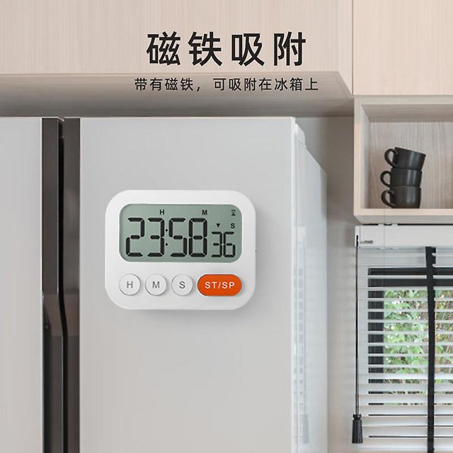 Temporizador de cocina, temporizadores digitales para cocinar, cuenta atrás magnética o reloj con temporizador de cuenta atrás con pantalla Lcd grande y alarma ruidosa LingWen 8390611421960