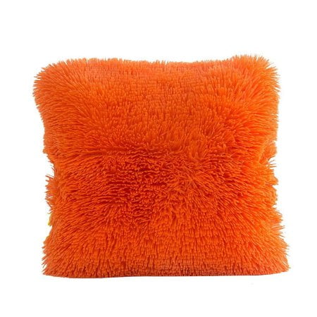 Wendana Faux Fur Decorative Throw Pillow Cover Orange Decoration