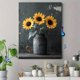 thumbnail image 4 of Qisvanset Framed Canvas Wall Art 12x16 Inch Dark Vintage Sunflower Moody Floral Still Life Art, 4 of 5