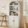 thumbnail image 1 of Bookcase 5 Shelf Arched Bookshelf with DoorsTall Bookcase Farmhouse Display Storage Rack Wooden Bookshelves for Home Office, 1 of 8