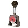 Bates Multiple Movement Numbering Machine, Six Wheels, Re-Inkable, Size G, Black
