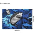 thumbnail image 3 of Coolnut Ocean Shark Bathroom Rug Rectangular Bath Mat Non Slip Bath Rugs Absorbent Shaggy Bathmats for Sink Shower 16" x 24" Home Decor, 3 of 7
