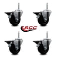 thumbnail image 2 of 3.5 Inch Soft Rubber Wheel Swivel 3/4 Inch Threaded Stem Caster Set with Brake, 2 of 2
