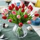 thumbnail image 1 of Tulipanes artificiales Windfall de tacto real, 5 unidades, arreglo floral, ramo para decoración de hogar, oficina y boda, bonitos y atractivos ramos encantadores para el hogar., 1 of 8