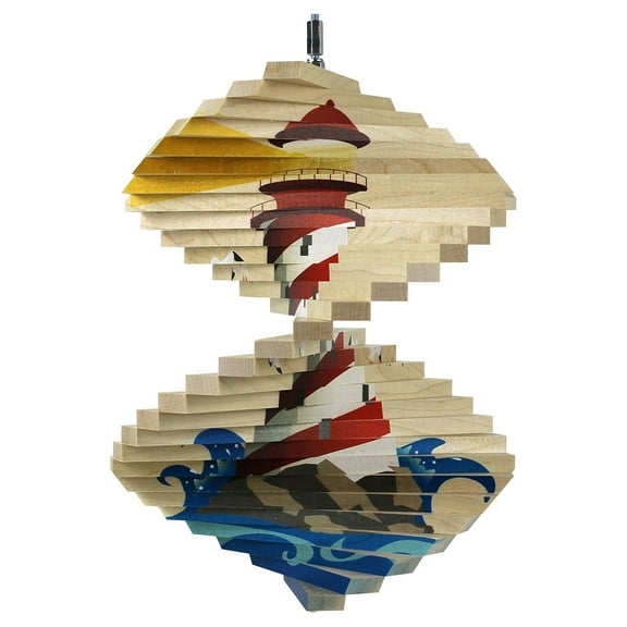 Lighthouse Wood Wind Spinner - Made in USA
