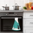 thumbnail image 4 of Yayeee Kitchen Hanging Hand Towels Set of 2 with Loop Bathroom Absorbent Tie Towel, Black Cat and Coffee, 4 of 7