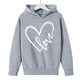 thumbnail image 3 of Sudadera con capucha y estampado de corazón de San Valentín, sudadera de manga larga para niños y niñas, chaqueta para niñas de talla mediana y grande., 3 of 7