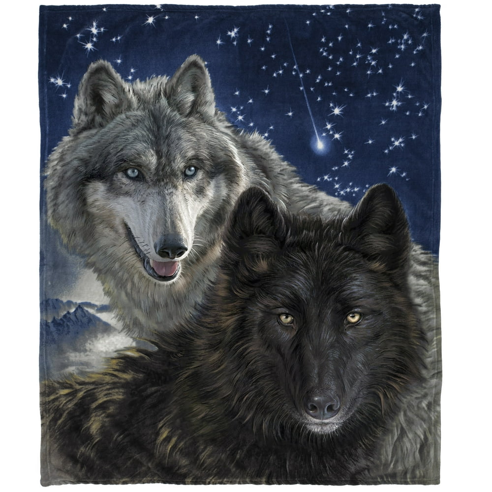 Dawhud Direct Star Wolves Super Soft Plush Fleece Throw ...