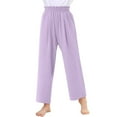 thumbnail image 4 of Gamivast Orders Placed My Account Recently Girls Summer Wide Leg Pants Solid Color High Waisted Pants with Pockets Summer Flowy Vacation Casual Beach Pants Past Orders, 4 of 5