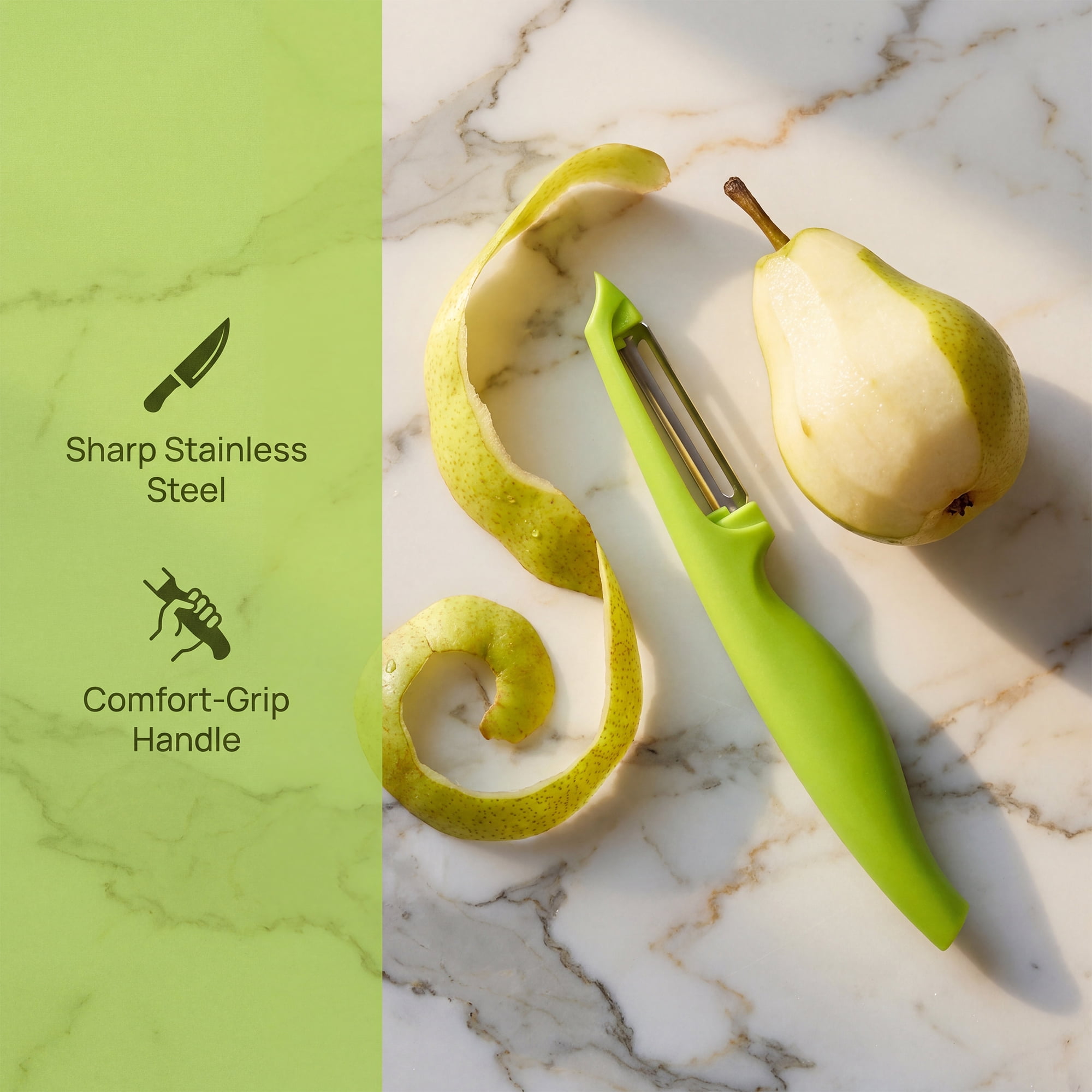Unique Bargains Plastic Vegetable Peeler with Ergonomic Handle for Peeling Green 7.3x1 in