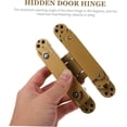thumbnail image 3 of y Invisible Door Hinge Small Hidden Hinges Hidden Pivot Hinge Hidden Door Hinges Hidden Closet Door Hinges Toy Chest Hinges Hidden Hatch Hinges Heavy The Cross Door Accessories Metal, Gold Gold, 3 of 5
