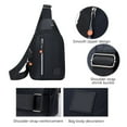 thumbnail image 6 of Men's Sling Bag, Lightweight Waterproof Crossbody Bag with Zipper Pockets, Stylish Adjustable Shoulder Strap for Outdoor and Daily Use, 6 of 6