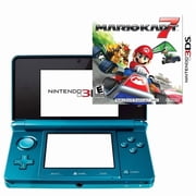 Restored Nintendo 3DS Gaming Console with Mario Kart 7, Super Mario, 1 GB, Aqua Blue