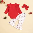 thumbnail image 4 of Sngxgn Girl's 2 Piece Outfits Button Front Long Sleeve and Shorts Set(RD1,3M), 4 of 9