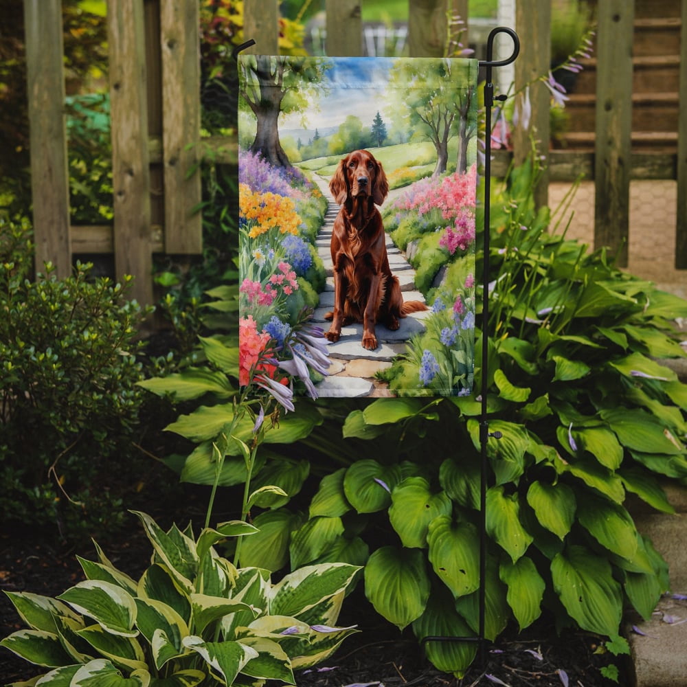 Irish Setter Spring Path Garden Flag 11.25 in x 15.5 in