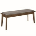 thumbnail image 1 of Coaster Alfredo Upholstered Wood Dining Bench Gray and Natural Walnut, 1 of 5