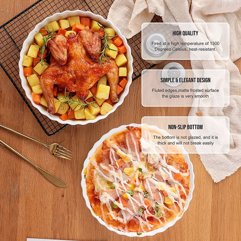 inch Creamic Quiche Pans Fluted Tart Pans Quiches Baking Dish