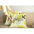 thumbnail image 2 of Ambesonne Adventure Throw Pillow Cover 2 Pack, World Map Airplane, 24", Yellow Black, 2 of 7