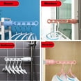 thumbnail image 6 of Dusknt Folding wall mounted clothes hanger pink, Hooks,Window Frame Drying Rack Buckle Punch Hanging Window Drying Clothes Must Have Travel Portable Five Hole Clothes Hanger, 6 of 8