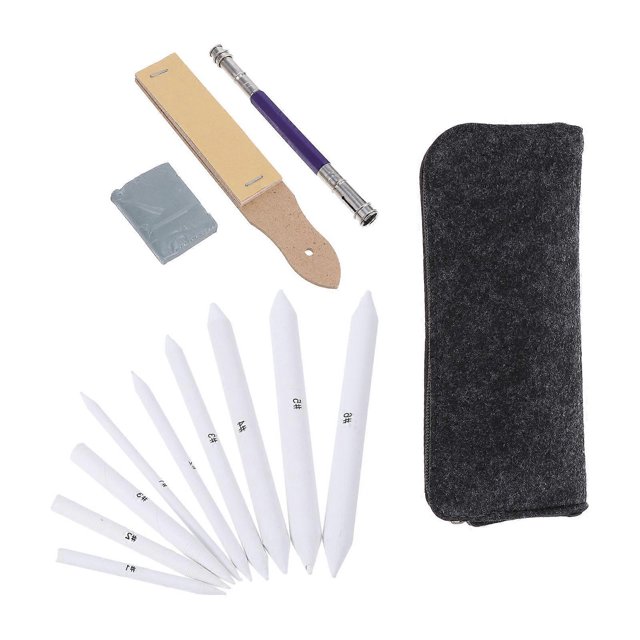 19pcs Art Sketching Kit with Blending Stumps and Wiping Pen for Practic