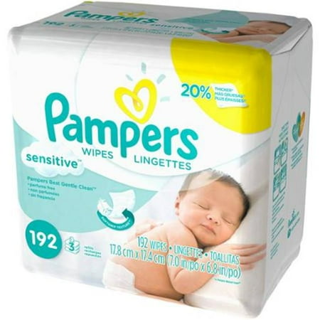 Case 4 Refills - CPC PAMPER Pampers Sensitive Baby Wipes Refills, 4 Case of 192