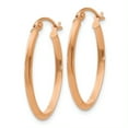 thumbnail image 2 of 14k Rose Gold Oval Tube Hoop Earrings, 2 of 8