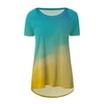 thumbnail image 4 of IROINNID Fashion Women Summer Gradient Loose Comfy Round-Neck Women T-Shirt Short Sleeve Casual Blouse On Sale, 4 of 5