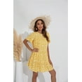 thumbnail image 2 of Uniexcosm Women Dress Short Sleeve Floral Casual A-Line Summer Short Sun Dress, 2 of 7