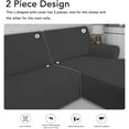 thumbnail image 5 of Easy-Going Stretch Sofa Slipcover for L-Shaped, Sectional Couch Covers for Pets(3 Seat Sofa + 3 Seat Chaise, Dark Gray), 5 of 7