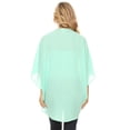 thumbnail image 4 of Women's Solid Casual Chiffon Kimono Sleeve Open Front Cardigan Cape, 4 of 5