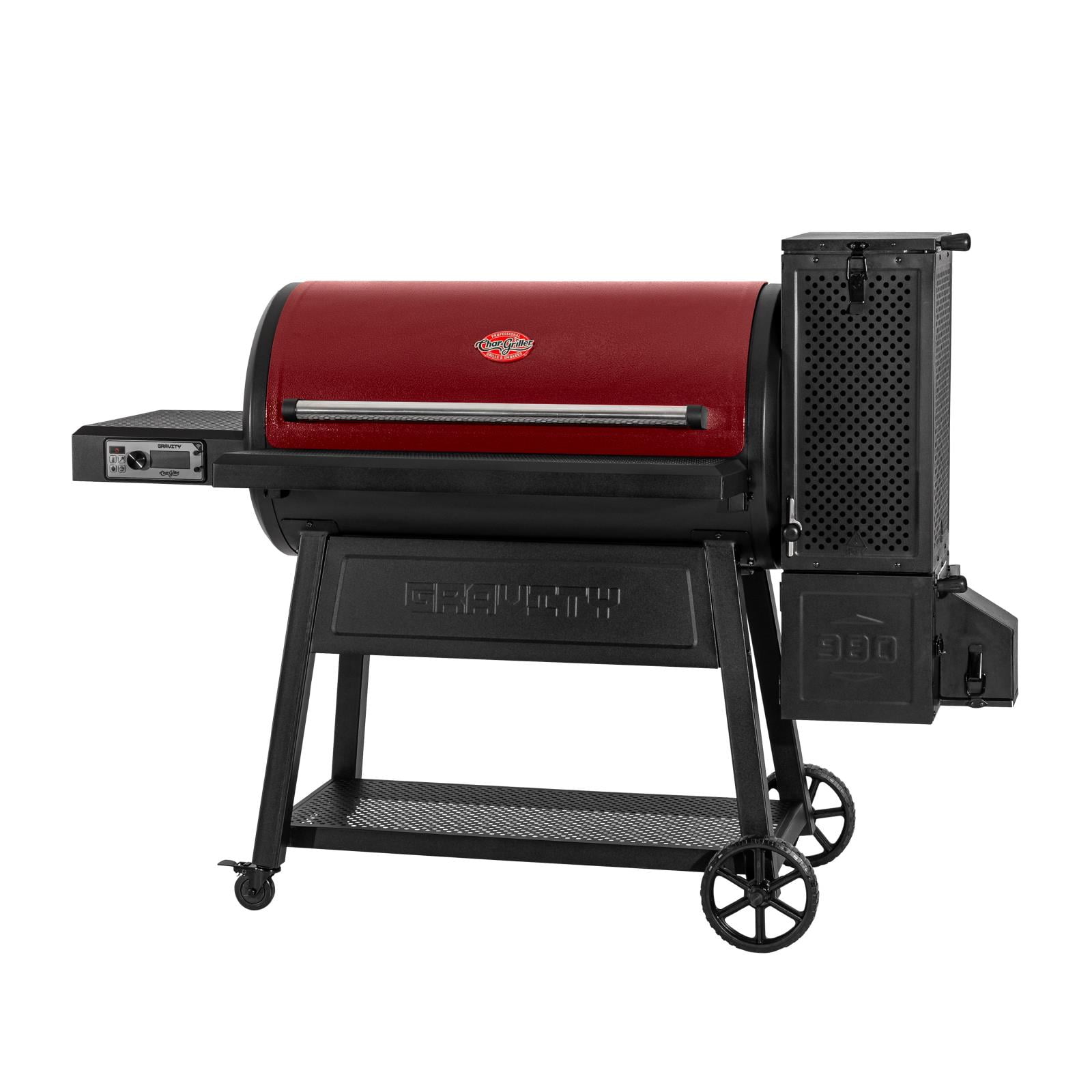 Char-Griller Gravity Fed 980 Smoker Grill  | 38-in W Red Barrel Charcoal Grill and Smoker Combo