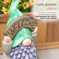 thumbnail image 3 of Alpine Corporation 15"H Gnome with Green Hat Holding “Welcome” Sign, 3 of 12