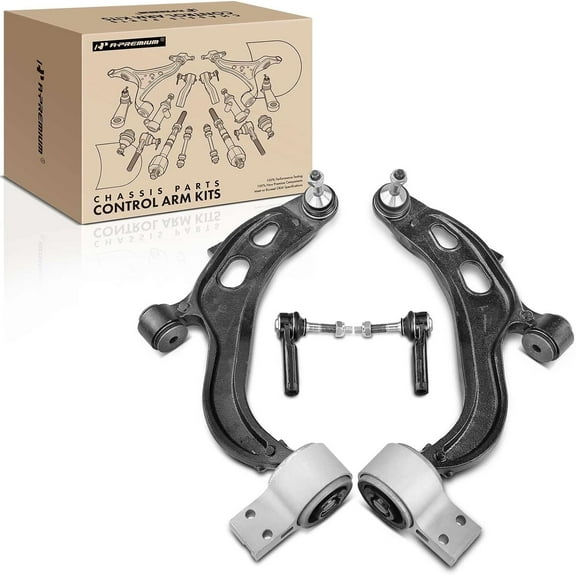A-Premium Set of 4, Front Lower Control Arm, Outer Tie Rod End, Compatible with Ford Taurus 2012-2019, Flex 2012-2015 & Lincoln MKS 2012-2013, MKT 2012-2019