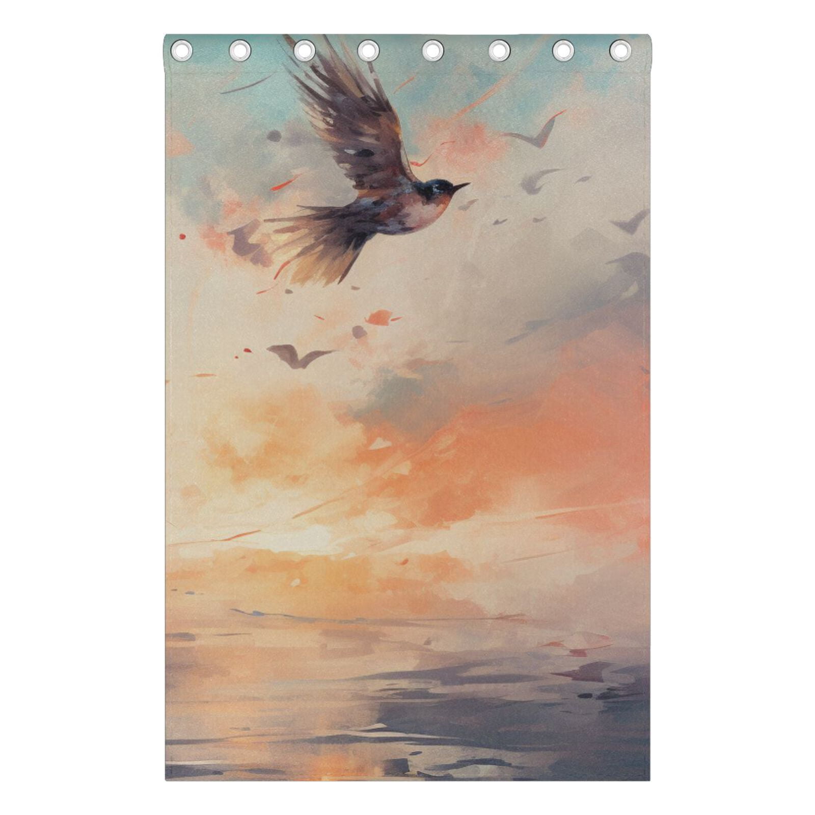 Birds Sky Painting Black Out Curtains 72 Inch Length Curtains for Sliding Glass Doors Bedroom Living Room 2 Pack