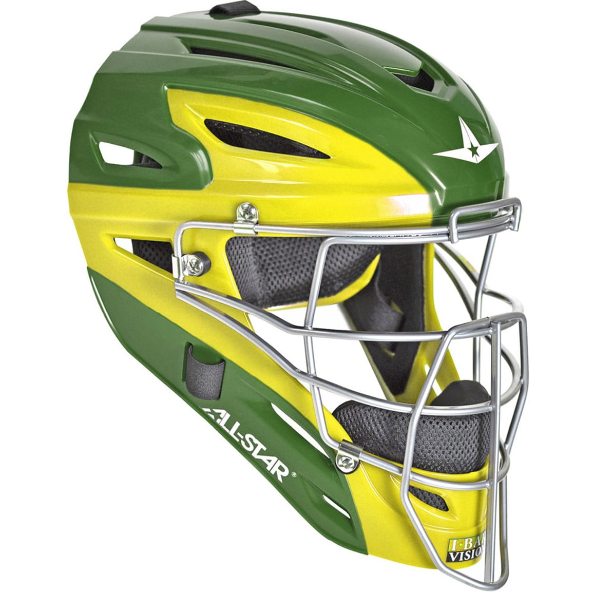 Set Complet Protection Attrapeur All Star System 7 Axes Jeunesse 10-12 Ans - Vert Foncé/or