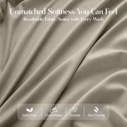 Lux Decor King Bed Sheets - 6 Piece Ultra-Soft Microfiber Sheets Set, Deep Pocket Fitted Sheet, Flat Sheet & 4 Pillowcases, Breathable Hotel Luxury, OEKO-TEX Certified, Taupe