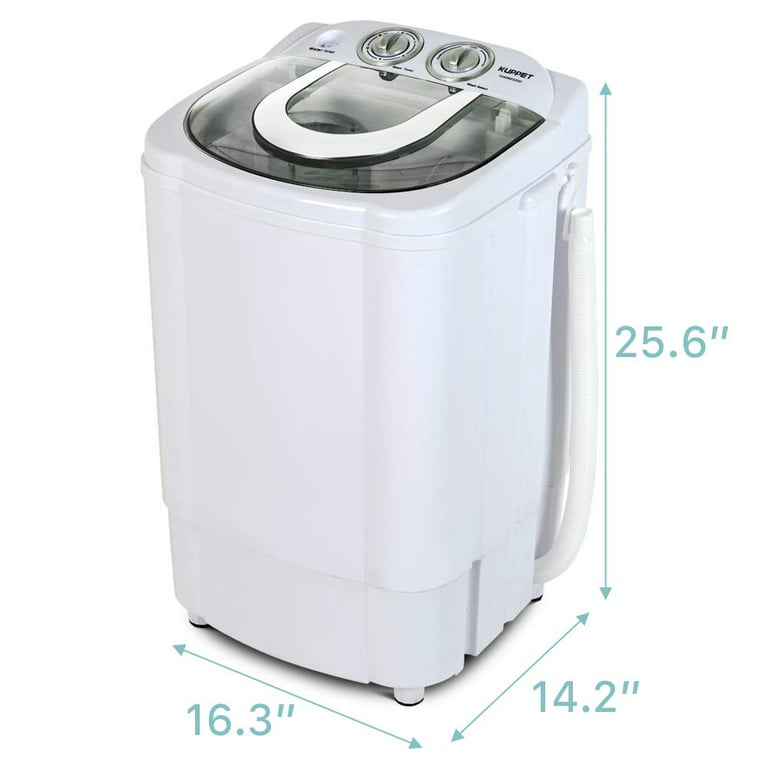 KUPPET Mini Portable Washing Machine for Compact Laundry, 11lbs Capacity,  Small Compact Washer with Single Translucent Tub 