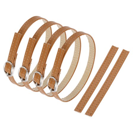 2 Pair Replacement Ankle Strap for Heels Detachable High Heels Shoe Straps Adjustable PU Leather Shoe Bands, Light Brown