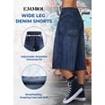 thumbnail image 5 of EMMIOL Y2k Baggy Denim Shorts for Women Wide Leg Mid Rise Bermuda Streetwear Boyfriend Shorts with Pockets, 5 of 9