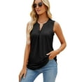 thumbnail image 5 of Women's V Neck Sleeveless Summer Loose Casual Eyelet Blouses Shirts Tank Tops, 5 of 6